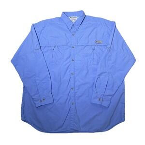 Columbia PFG Bahama II Long Sleeve Fishing Shirt SPF 30 Blue Men's XXL
